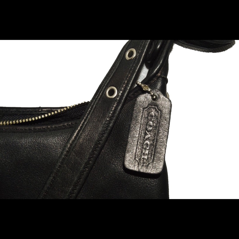 Black leather coach bag